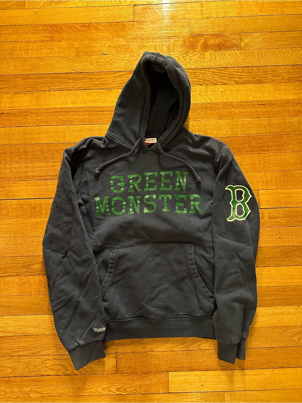 Men's Green Monster Hoodie/Sweatshirt Large Boston Red Sox Mitchell & Ness